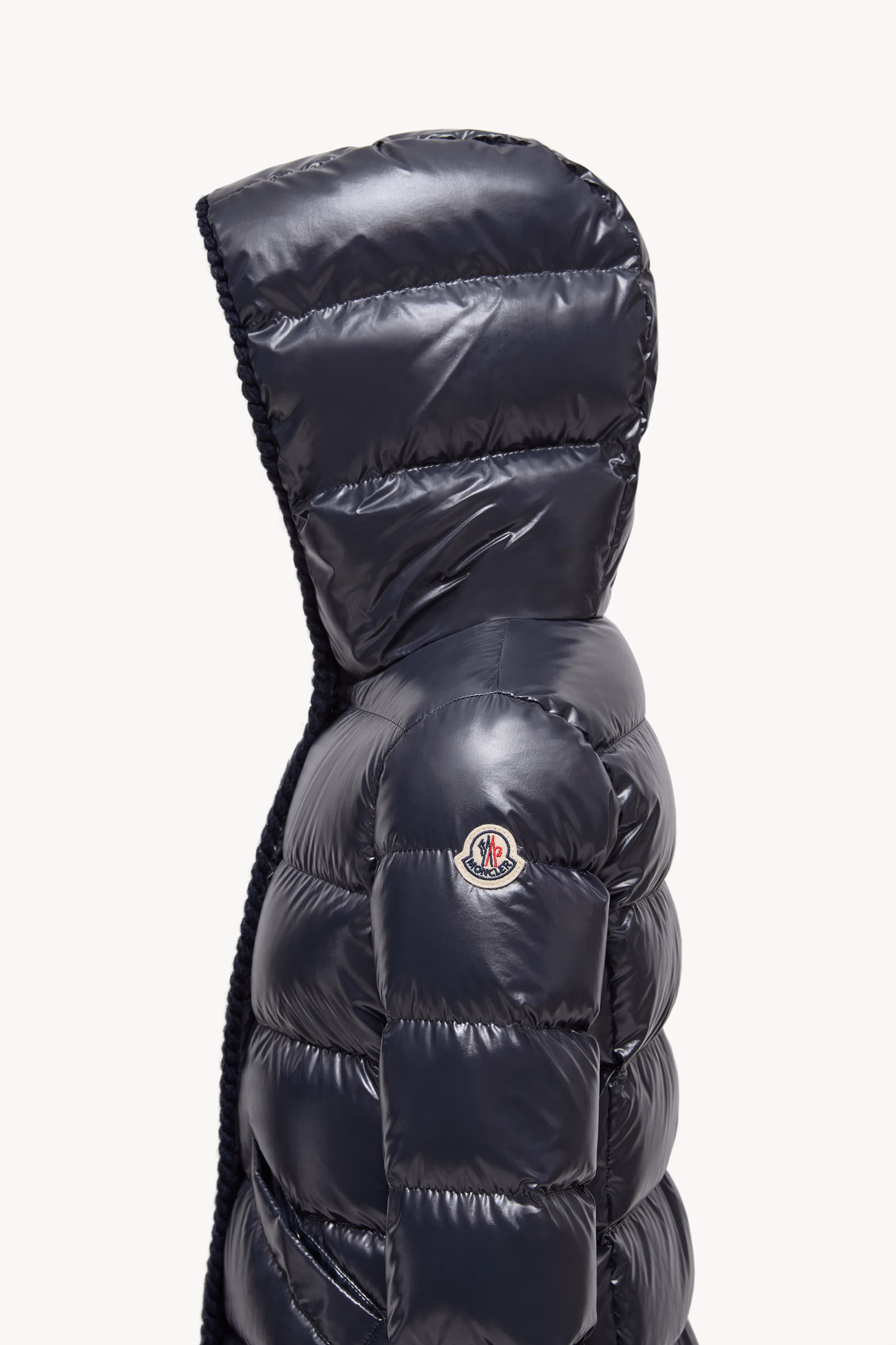 Doudoune à capuche et bordure tressée Glareins Fille Bleu marine Moncler 3